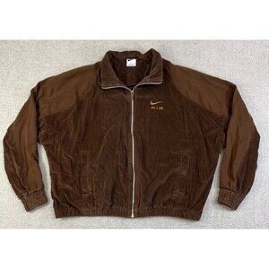 Nike Air Corduroy Jacket Women’s Small Brown Full Zip Pockets Oversized